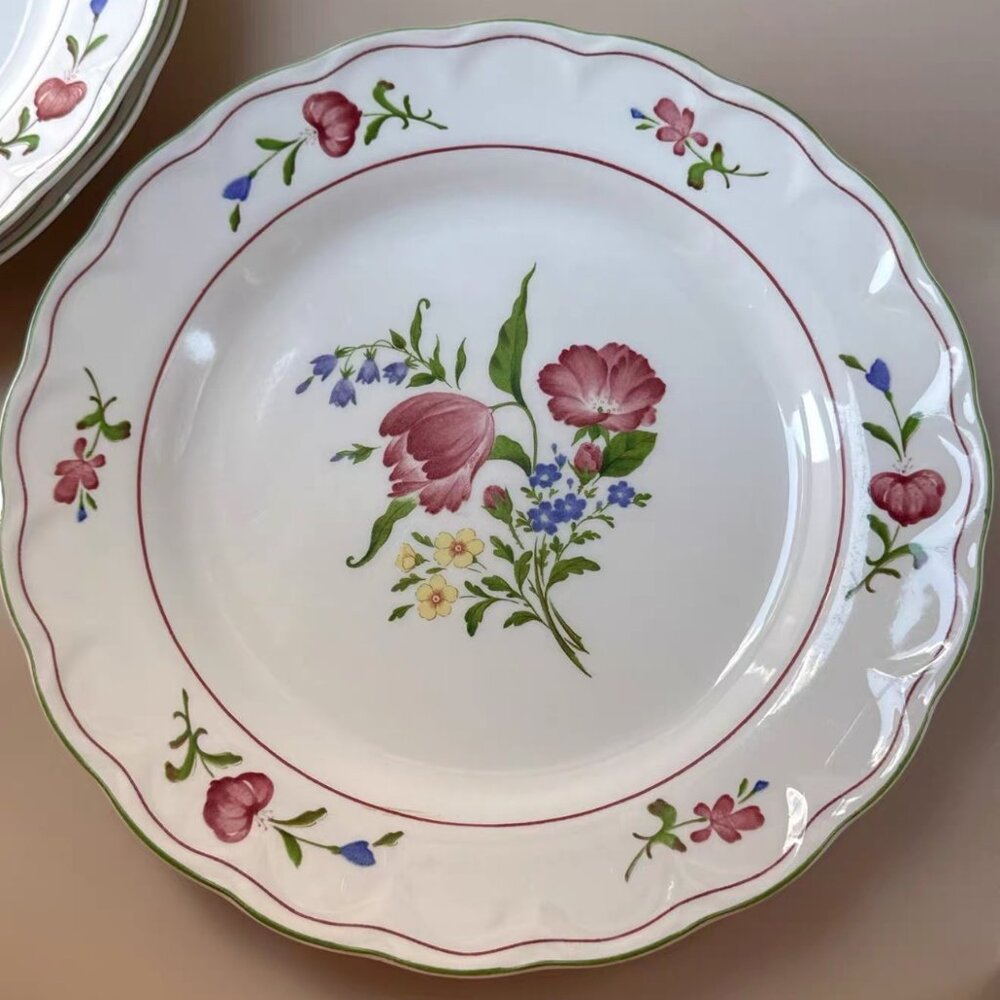 Ceramic Plate with  Flower Design